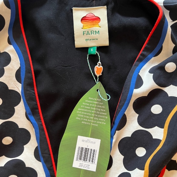 NWT Farm Rio Black and White Farm Daisy Plunging Neck Maxi Dress (S) - Picture 8 of 9